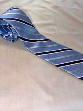 Classic Light Blue Striped Men’s Tie